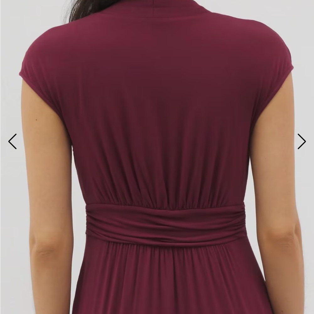 Soma dark red plum Maxi Dress built in bra and pockets NWT serenity small S - Picture 5 of 12